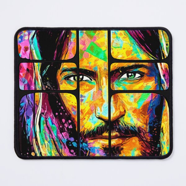 Item preview, Vibrant Abstract Jesus Mosaic Portrait designed and sold by Emmafeystilo.