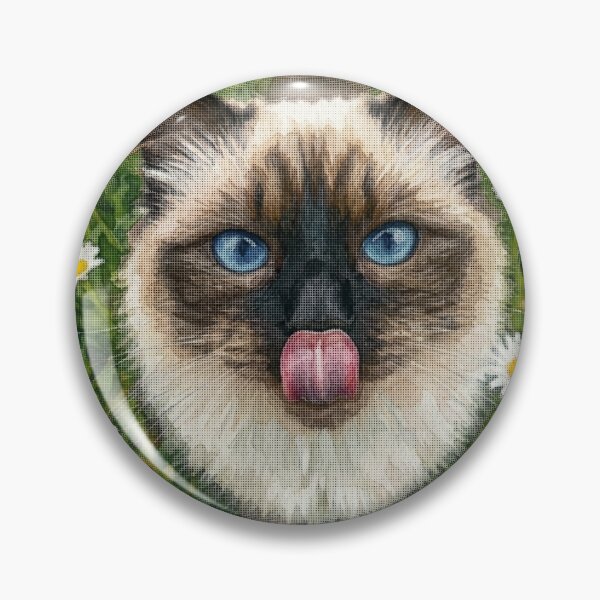 Item preview, Funny Siamese Cat in Daisy Field - Floral Art (amadesign) designed and sold by AmaWearDesign.