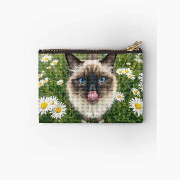 Item preview, Funny Siamese Cat in Daisy Field - Floral Art (amadesign) designed and sold by AmaWearDesign.