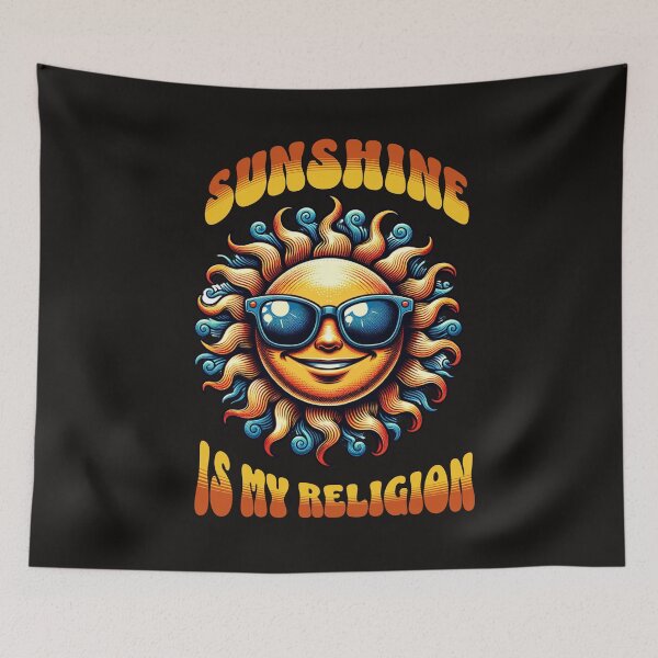 Item preview, Retro 70s Sunshine Is My Religion Vintage Sun Graphic T-Shirt designed and sold by Swanny's Custom T-shirt and Gift Designs.