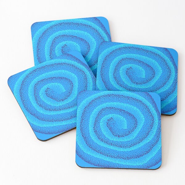 Item preview, Abstract Blue Spiral Swirl Pattern designed and sold by VintageMashup.