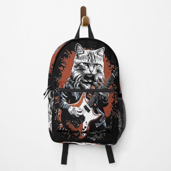 Item preview, Cool Rockstar Cat Playing Electric Guitar Pop Art designed and sold by RamyGallery.