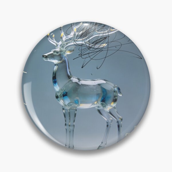 Item preview, Still Glass Stag Editorial Art Print — Frutiger Aero Chromecore Wall Art Minimalist Mindset Poster designed and sold by Notecrea.