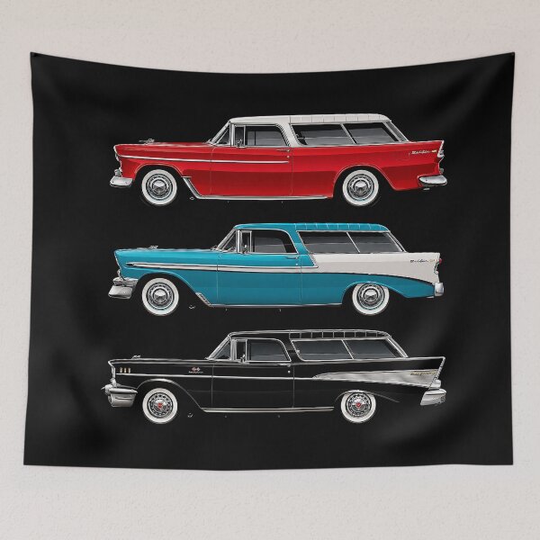 Item preview, Tri-Five Chevy Nomad Wagons – Classic Chevrolet Wagon Art designed and sold by Stinky Lincy's Apparel Company.