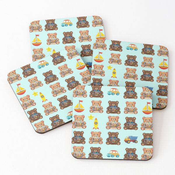 Item preview, Cute Toy Shop Teddy Bear & Vehicles Sticker Set designed and sold by Soluna Studio.