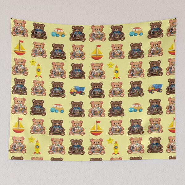 Item preview, Cute Toy Shop Teddy Bear & Vehicles Sticker Set designed and sold by Soluna Studio.