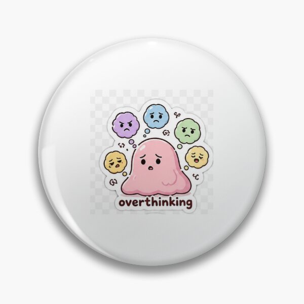 Item preview, Overthinking blob meme sticker designed and sold by Soft Grind Studio.