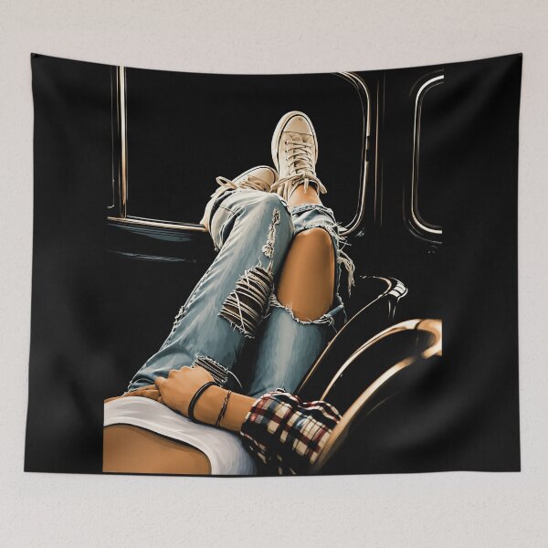 Item preview, Ripped Jeans & Sneakers – Casual Glamour Lifestyle Illustration designed and sold by Stinky Lincy's Apparel Company.