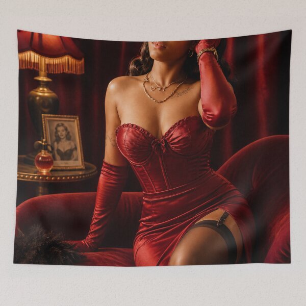 Item preview, Velvet Desire Vintage Glamor Wall Art | Red Boudoir Portrait | Elegant Feminine Decor designed and sold by TedKentPhoto.