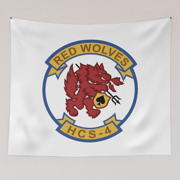 Item preview, US Navy HCS-4 Red Wolves Combat Search and Rescue Special Squadron Patch designed and sold by CharlieDesings.