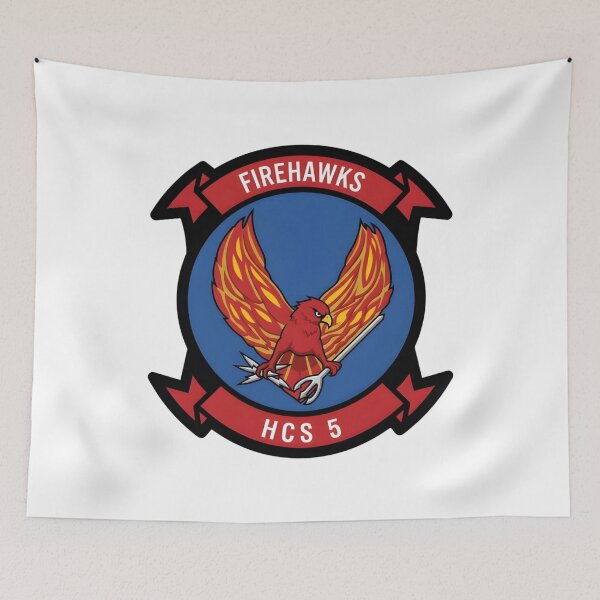 Item preview, US Navy HCS-5 Firehawks Combat Search and Rescue Special Squadron Patch designed and sold by CharlieDesings.