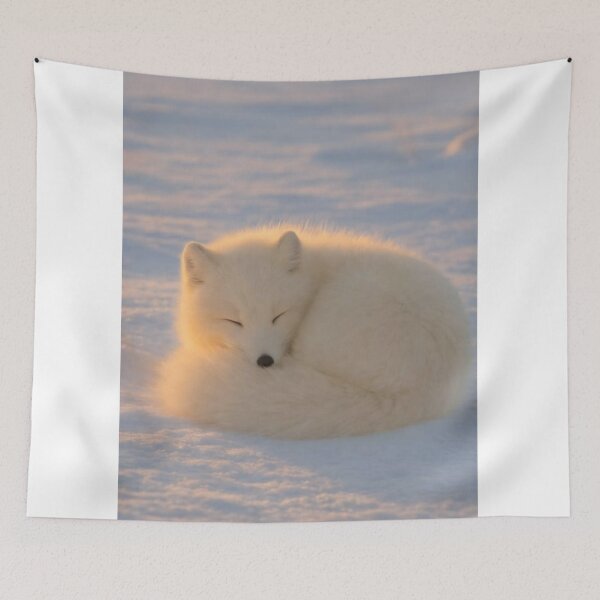 Item preview, Sleeping Arctic Fox in Snow – Peaceful Winter Wildlife Art designed and sold by Jesus-istheway.