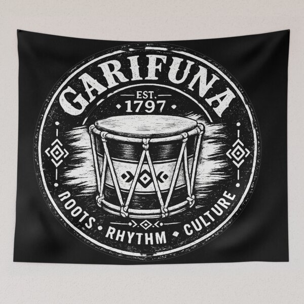 Item preview, Garifuna Heritage Drum Stamp Black and white designed and sold by ezsketch25.