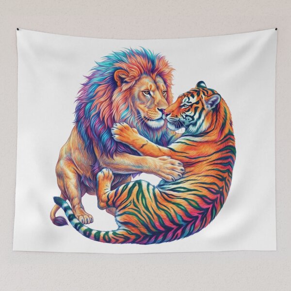 Item preview, Lion and tiger designed and sold by PP&RAINBOW SHOP.
