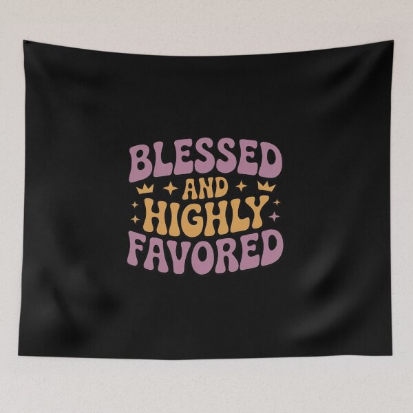 Item preview,  Blessed And Highly Favored Christian T-Shirt | Retro Groovy Faith Religious Gift designed and sold by EvolusionPro.