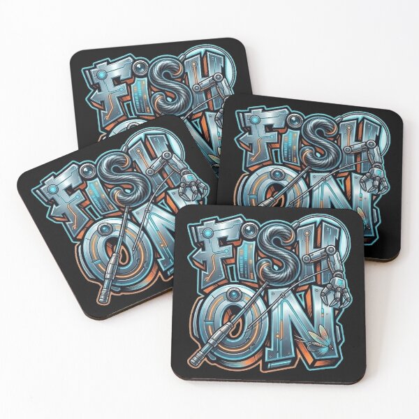 Item preview, Fish On Cybernetic Angler Art - Futuristic Sci-Fi Fishing Design designed and sold by SasquatchTrail.