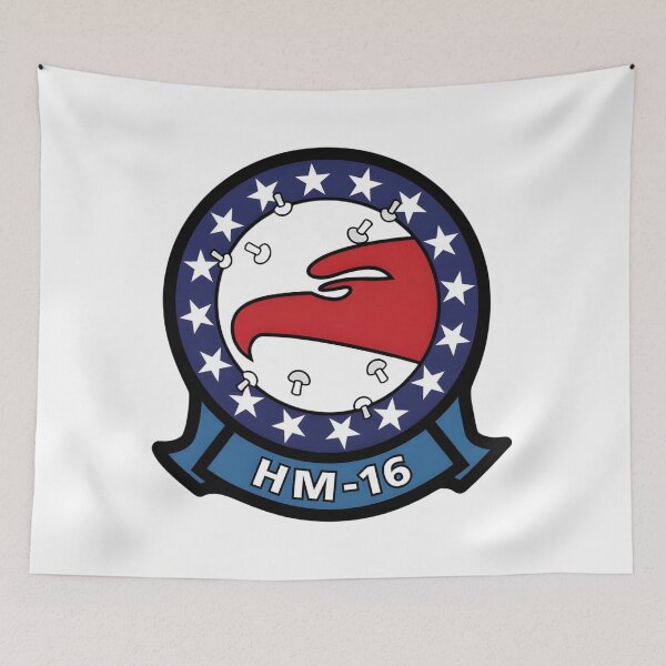 Item preview, US Navy HM-16 Warhawks Helicopter Mine Countermeasures Squadron Patch designed and sold by CharlieDesings.