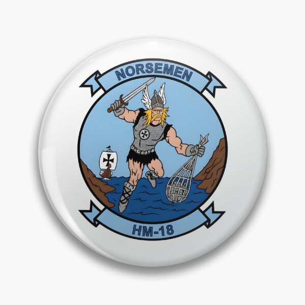 Item preview, US Navy HM-18 Norsemen Helicopter Mine Countermeasures Squadron Patch designed and sold by CharlieDesings.