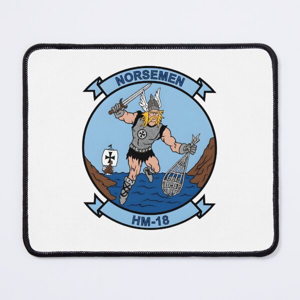 Item preview, US Navy HM-18 Norsemen Helicopter Mine Countermeasures Squadron Patch designed and sold by CharlieDesings.
