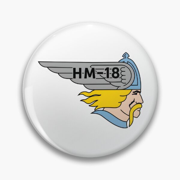 Artikelvorschau, US Navy HM-18 Norsemen Winged Helmet Squadron Patch entworfen und verkauft von CharlieDesings.