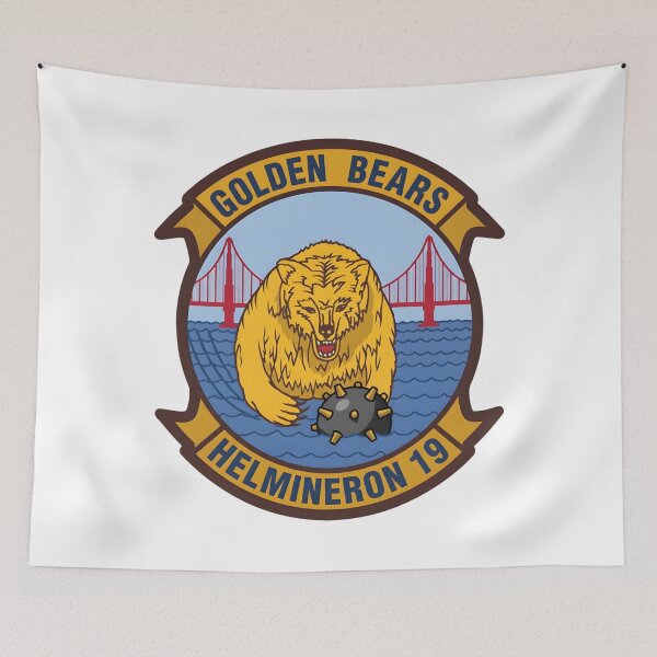 Item preview, US Navy HELMINERON NINETEEN (HM-19) Golden Bears Squadron Patch designed and sold by CharlieDesings.