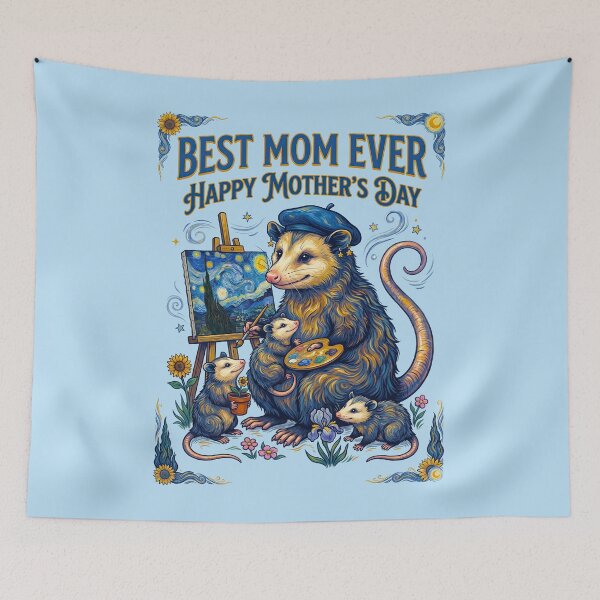Item preview, Mother Opossum Painting Masterpiece With Babies designed and sold by TeeARTHY.