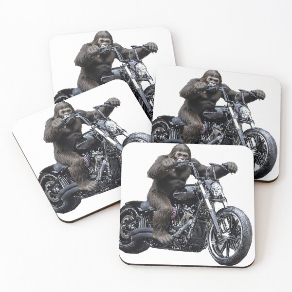 Item preview, Sasquatch (bigfoot) riding a Motorcycle designed and sold by Mia's Menagerie.