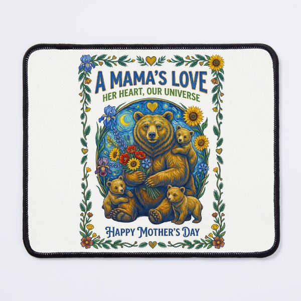 Item preview, Mother Bear Cradling Cubs Sunflower designed and sold by TeeARTHY.