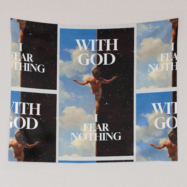 Item preview, With God I Fear Nothing Christian Bold Aesthetic Design designed and sold by Jesus-istheway.