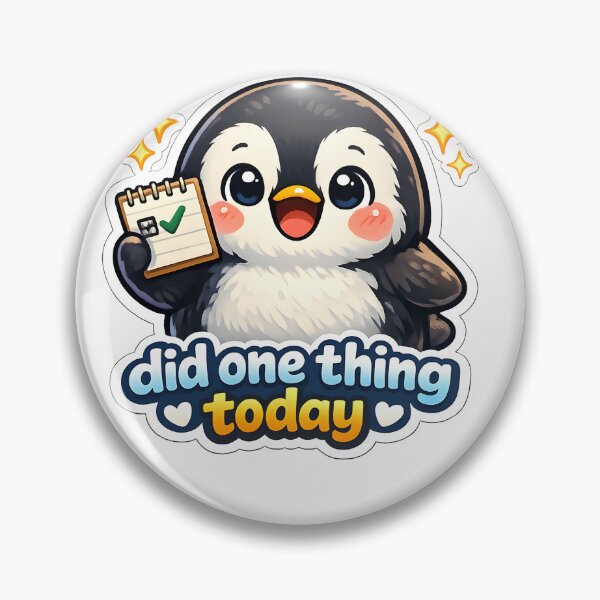 Item preview, "Did One Thing Today" | Cute Penguin Small Wins & Productivity Art designed and sold by Naviora.