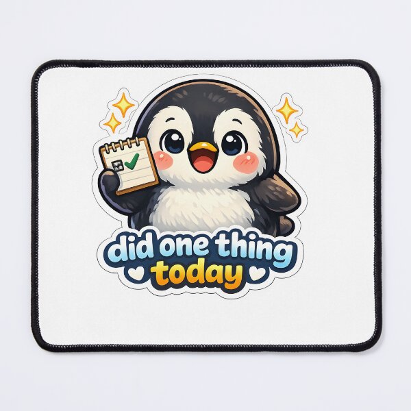 Item preview, "Did One Thing Today" | Cute Penguin Small Wins & Productivity Art designed and sold by Naviora.