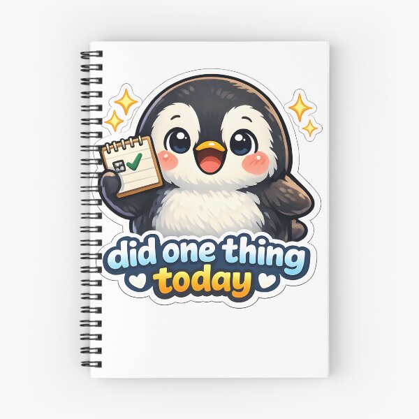 Item preview, "Did One Thing Today" | Cute Penguin Small Wins & Productivity Art designed and sold by Naviora.