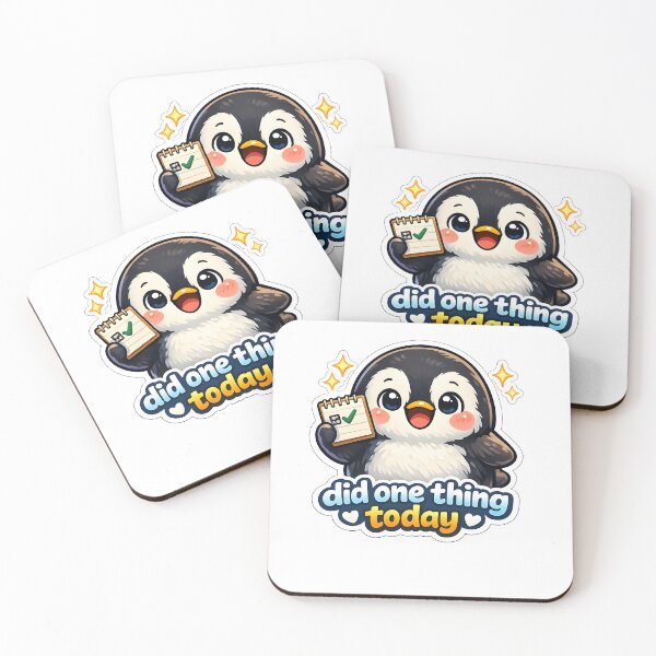 Item preview, "Did One Thing Today" | Cute Penguin Small Wins & Productivity Art designed and sold by Naviora.