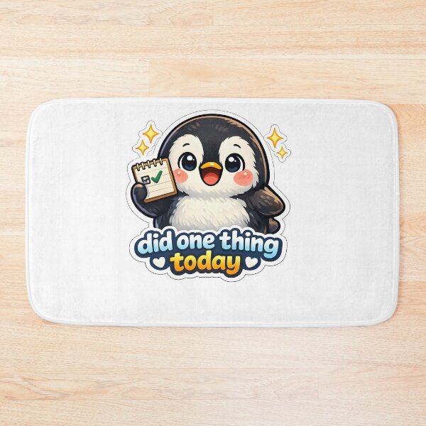 Item preview, "Did One Thing Today" | Cute Penguin Small Wins & Productivity Art designed and sold by Naviora.