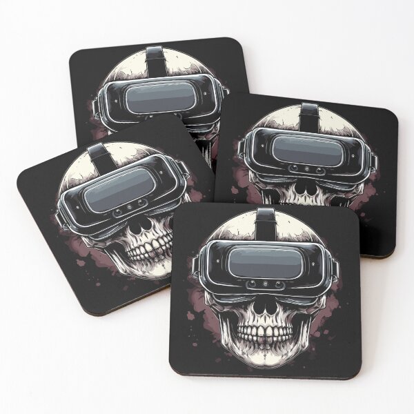 Item preview, Cyberpunk Skull Wearing VR Headset Dark Art designed and sold by RamyGallery.