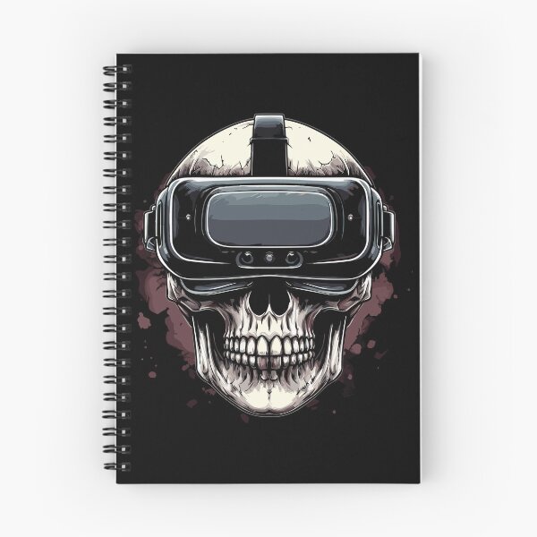 Item preview, Cyberpunk Skull Wearing VR Headset Dark Art designed and sold by RamyGallery.