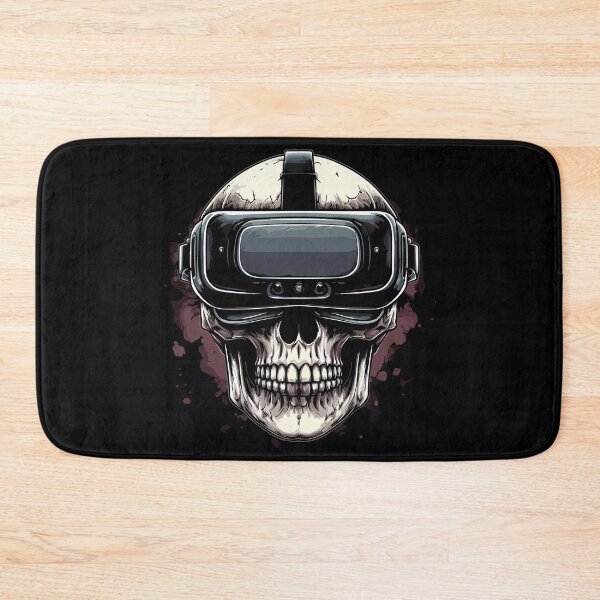 Item preview, Cyberpunk Skull Wearing VR Headset Dark Art designed and sold by RamyGallery.