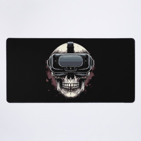 Item preview, Cyberpunk Skull Wearing VR Headset Dark Art designed and sold by RamyGallery.