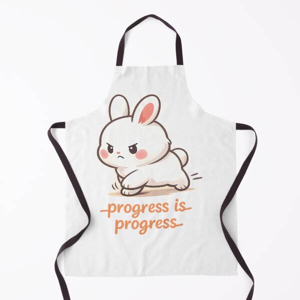 Item preview, "Progress Is Progress" | Cute Determined Bunny & Small Wins Motivation Art designed and sold by Naviora.