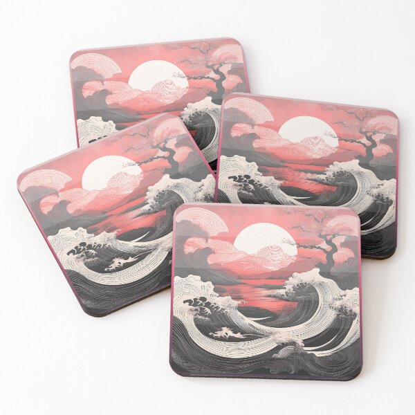 Item preview, red wave designed and sold by Foxlindesigns.