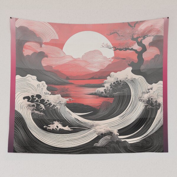 Item preview, red wave designed and sold by Foxlindesigns.