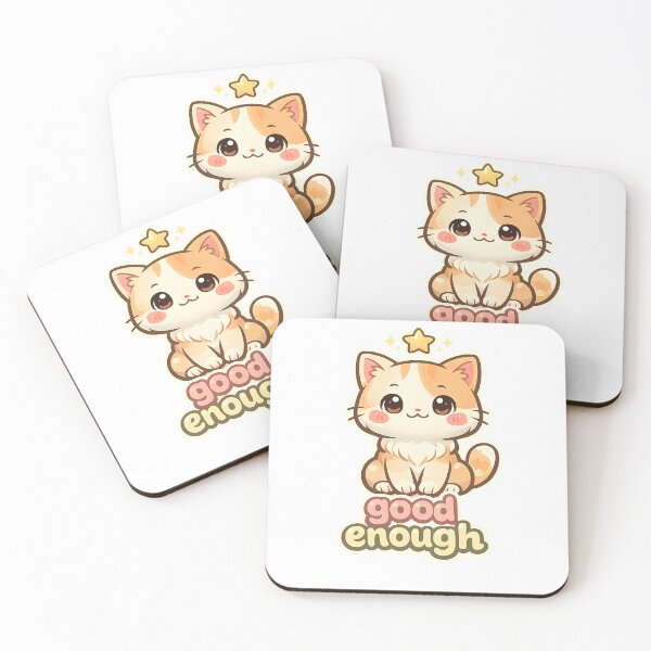 Item preview, "Good Enough" | Cute Cat Small Wins & Self-Care Affirmation Art designed and sold by Naviora.