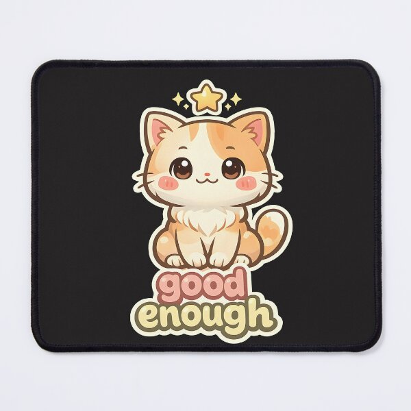Item preview, "Good Enough" | Cute Cat Small Wins & Self-Care Affirmation Art designed and sold by Naviora.
