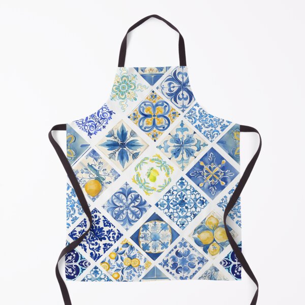 Item preview, Italian Ceramic Tile Pattern Blue Mediterranean designed and sold by Studio SoulShine.