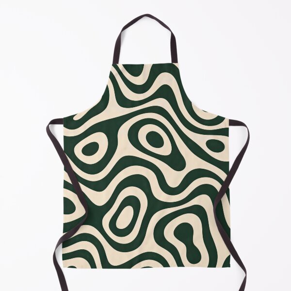 Item preview, Green Wavy Pattern - Retro 70s Liquid Swirl designed and sold by LiFFYSTYLE.