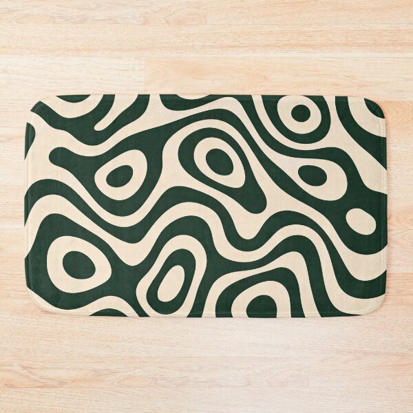 Item preview, Green Wavy Pattern - Retro 70s Liquid Swirl designed and sold by LiFFYSTYLE.