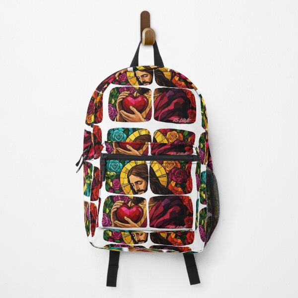 Item preview, Sacred Heart of Jesus with Roses Mosaic designed and sold by Emmafeystilo.