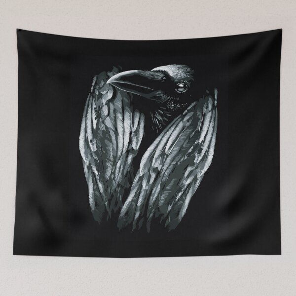 Item preview, Intense Raven Crow Monochrome Dramatic Art designed and sold by RamyGallery.