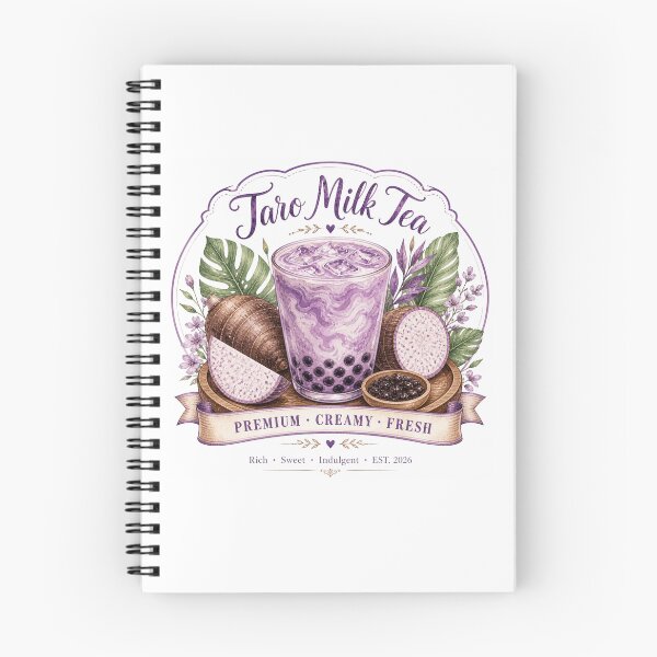 Item preview, Premium Taro Milk Tea - Vintage Watercolor Boba & Taro Root Art designed and sold by BrewmarkStudio.