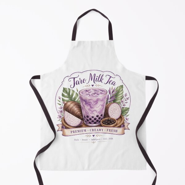 Item preview, Premium Taro Milk Tea - Vintage Watercolor Boba & Taro Root Art designed and sold by BrewmarkStudio.
